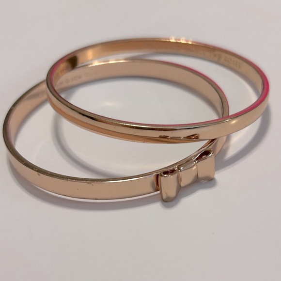 kate spade ♠️ Rose Gold Tone Bangle Bracelet Set - Picture 6 of 14